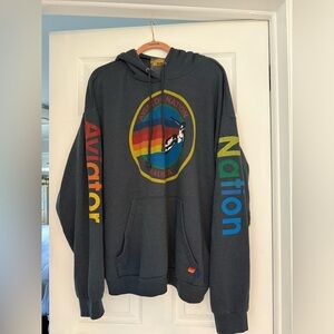 AVIATOR NATION MALIBU RELAXED PULLOVER HOODIE - XL - CHARCOAL